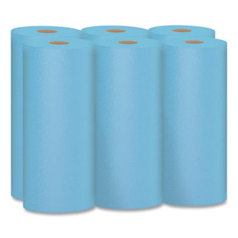 Scott Shop Towels, 1-Ply, 10.4 x 11, Blue, 55/Roll, 6 Rolls/Pack