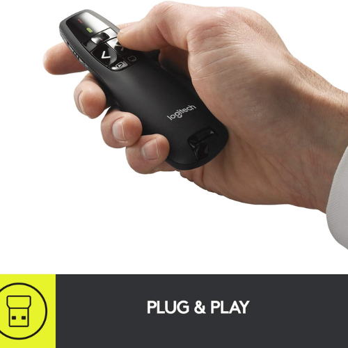 Logitech Wireless Presenter R400 with Red Laser Pointer, Intuitive Slide Controls, 15m Wireless Range, and Plug-and-Play USB Receiver - Image 3